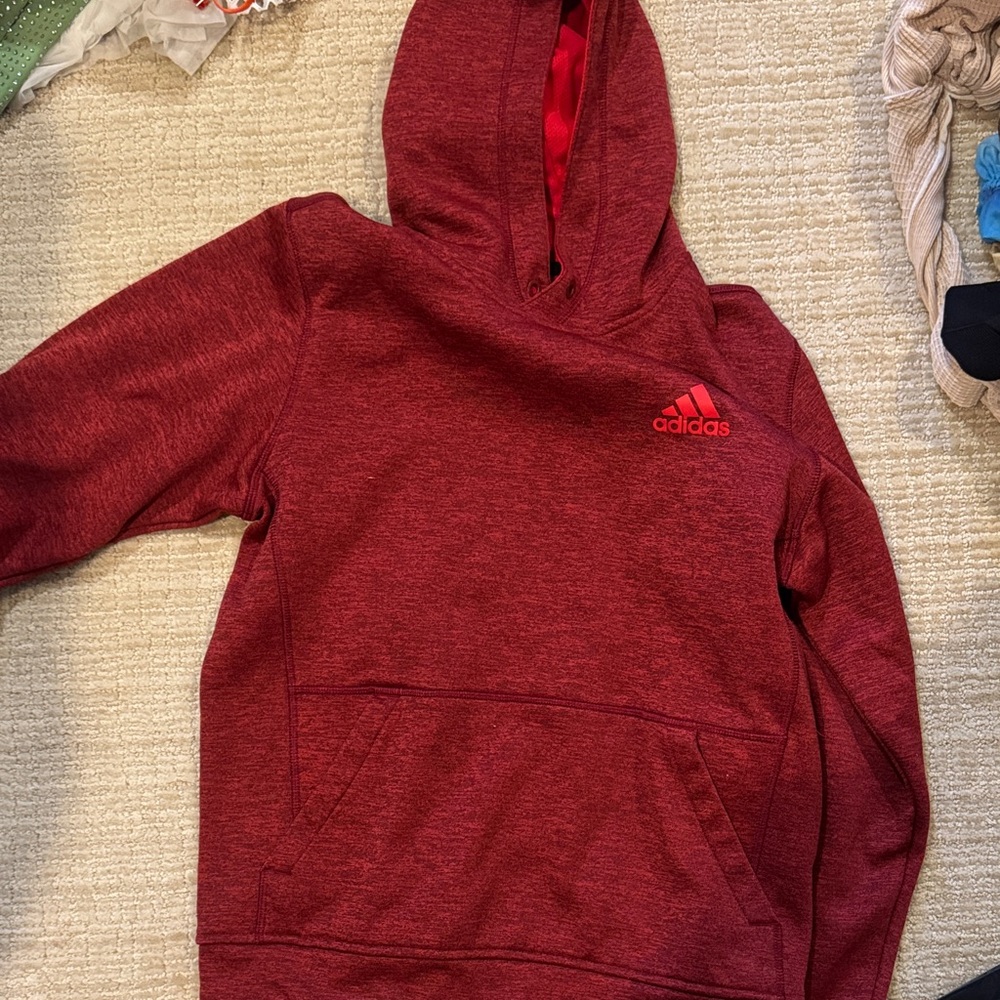 Adidas Kids Burgundy Hoodie